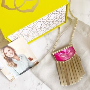 Kendra Scott Ellen Long Pendant Necklace Pink